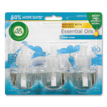 Air Wick® Scented Oil Refill, Warming - Fresh Linen, 0.67 Oz, 3-pack, 6 Packs-carton freeshipping - TVN Wholesale